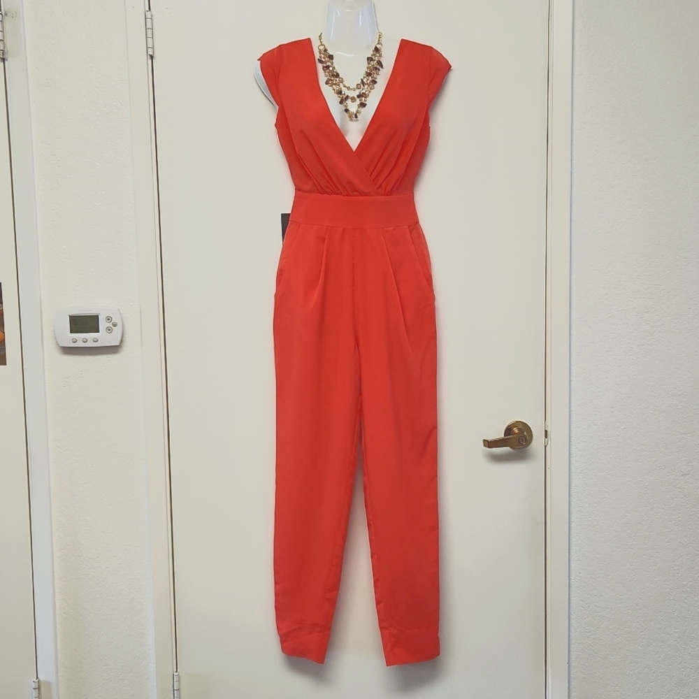 bebe Emma Bow Jumpsuit -- NWT